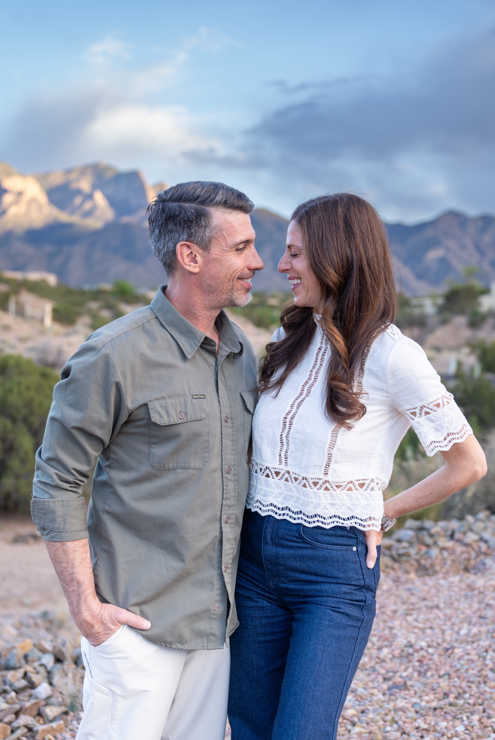 David and Marisa Johnson at home in front of their art gallery wall in Albuquerque